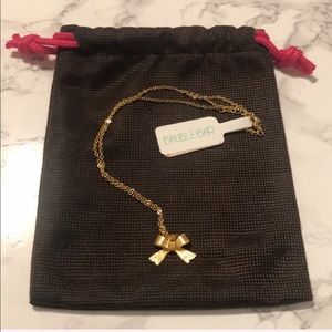 NWT BAUBLEBAR GOLD BOW NECKLACE 16”+ 2” Extension